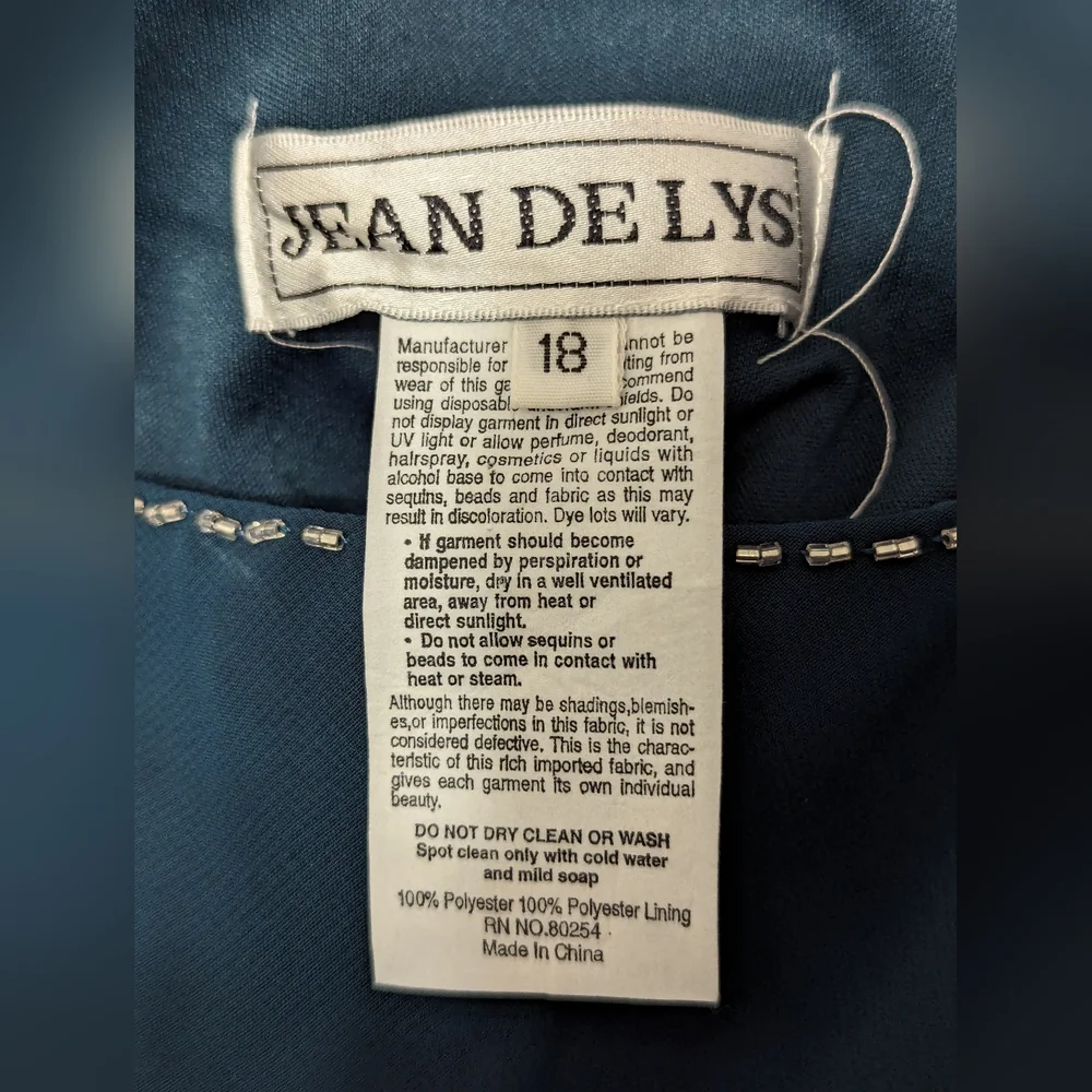 Jean De Lys Blue Dress sleeveless With asymmetrical hem size 18 (Read condition) - Picture 9 of 14